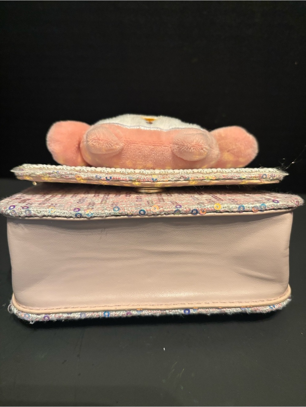 Sanrio My Melody Pink Tweed w/Sequins & Faux Pearls Child’s Purse - Picture 8 of 11